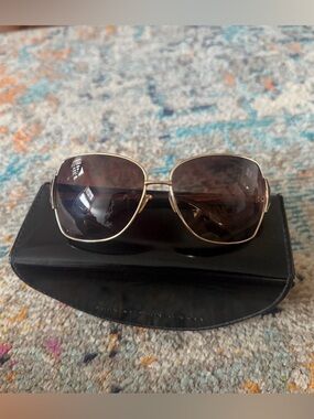 Marc By Marc Jacobs Gold Metal Frame Sunglasses with Brown Lenses